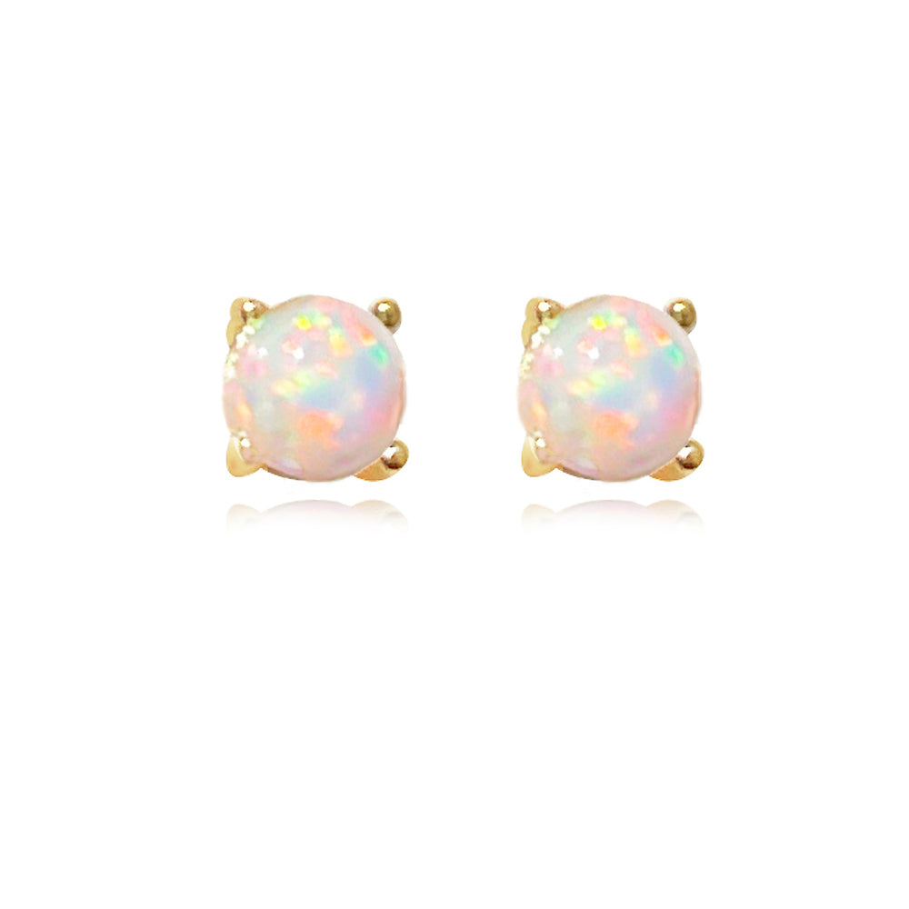 Culturesse Siria Dainty Opal Stud Earrings