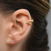 Culturesse Arcelia Diamante Padlock Stud Earrings (Gold)