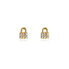 Culturesse Arcelia Diamante Padlock Stud Earrings (Gold)