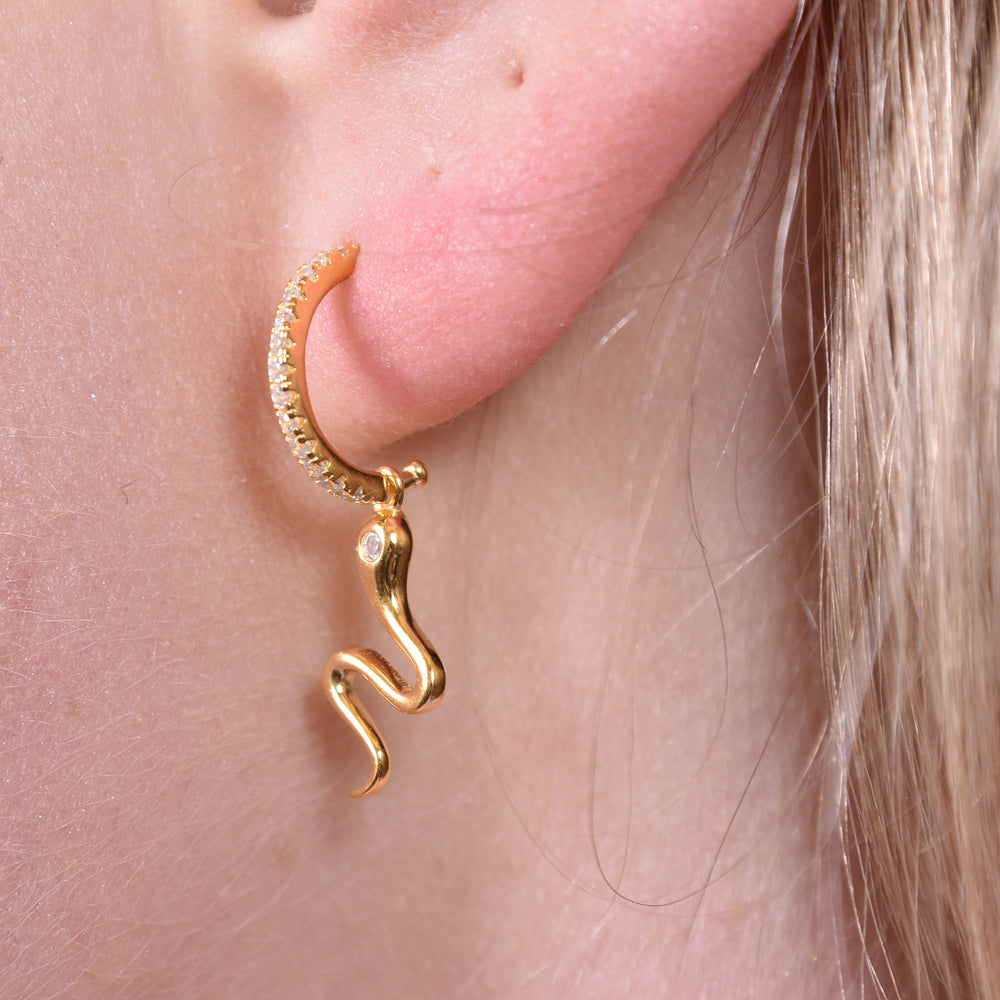 Culturesse Elga Gold Filled Snake Drop Earrings