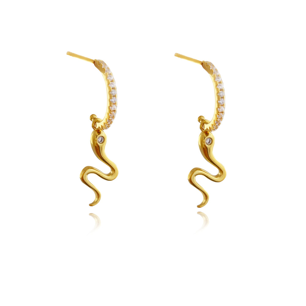 Culturesse Elga Gold Filled Snake Drop Earrings
