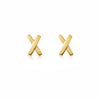 Culturesse Kiss Kiss Dainty Cross Earrings (Gold)