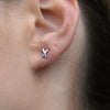 Culturesse Kiss Kiss Dainty Cross Earrings (Silver)