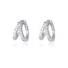 Culturesse Elaina Dainty CZ Twin Hoop Earrings (Silver)