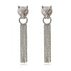 Culturesse Chase Diamante Leopard Statement Earrings (Oversized)