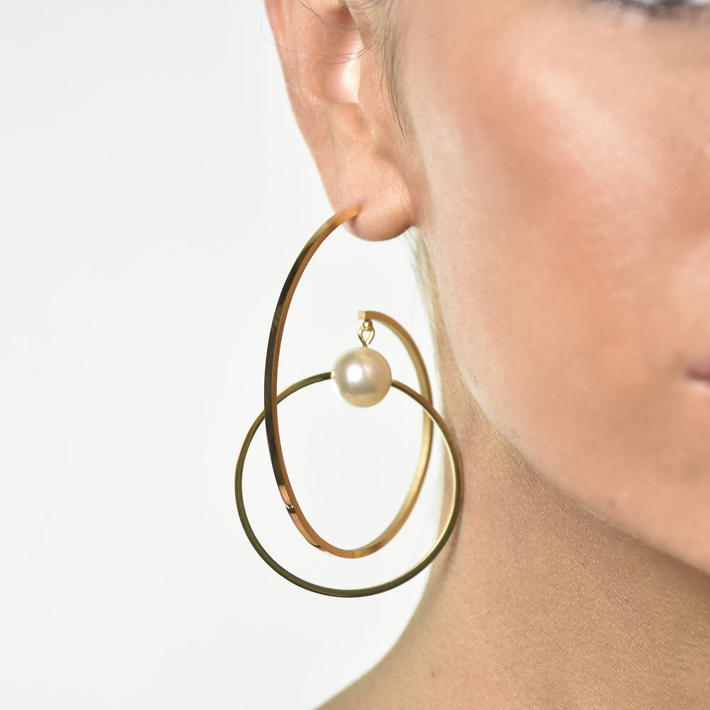 Culturesse Orbit Sculptural Hoop Statement Earrings