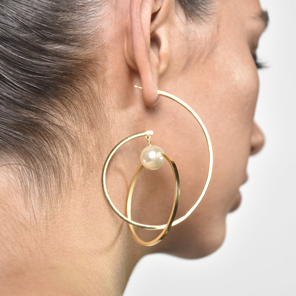Culturesse Orbit Sculptural Hoop Statement Earrings