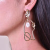 Culturesse Joliette Artsy Line Art Pearl Earrings