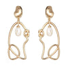 Culturesse Joliette Artsy Line Art Pearl Earrings