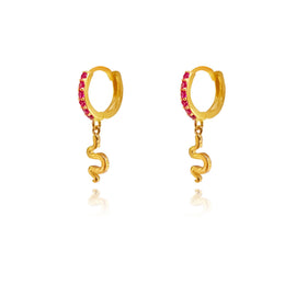 Culturesse Lois Gold Filled Snake Drop Earrings