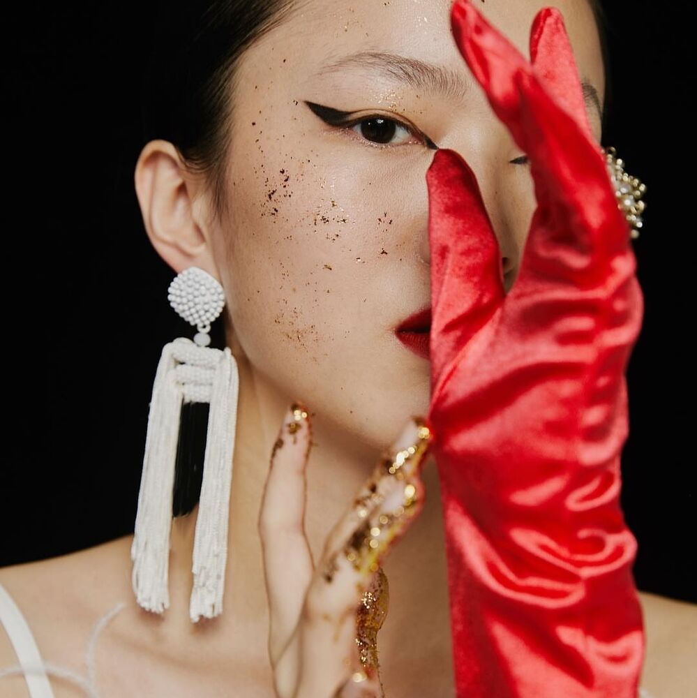 Culturesse Estee Long Tassel Beads Earrings