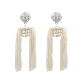 Culturesse Estee Long Tassel Beads Earrings