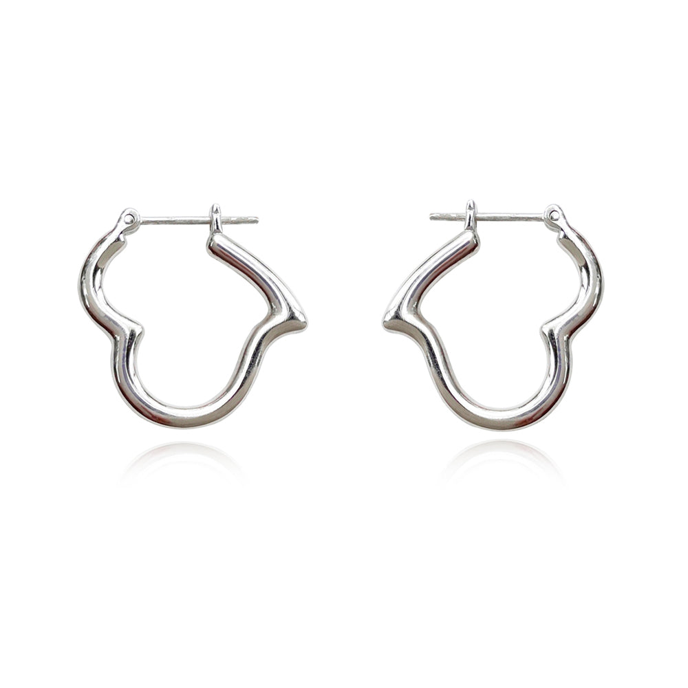 Culturesse Enora Deco Heart Earrings (Silver)