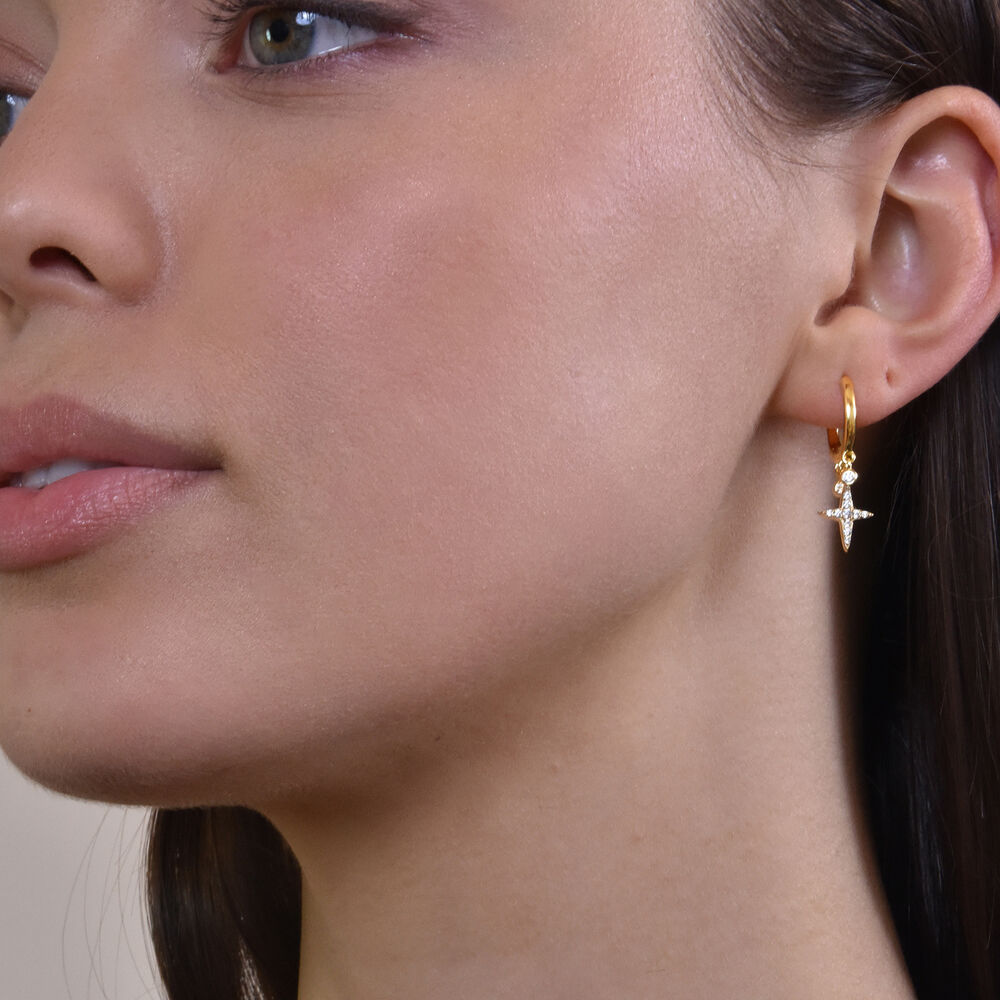 Culturesse Mika Fine Diamante Star Drop Earrings