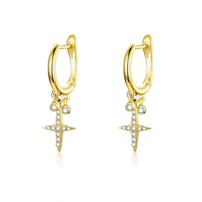 Culturesse Mika Fine Diamante Star Drop Earrings