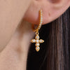 Culturesse Charbel Fine Diamante Cross Drop Earrings