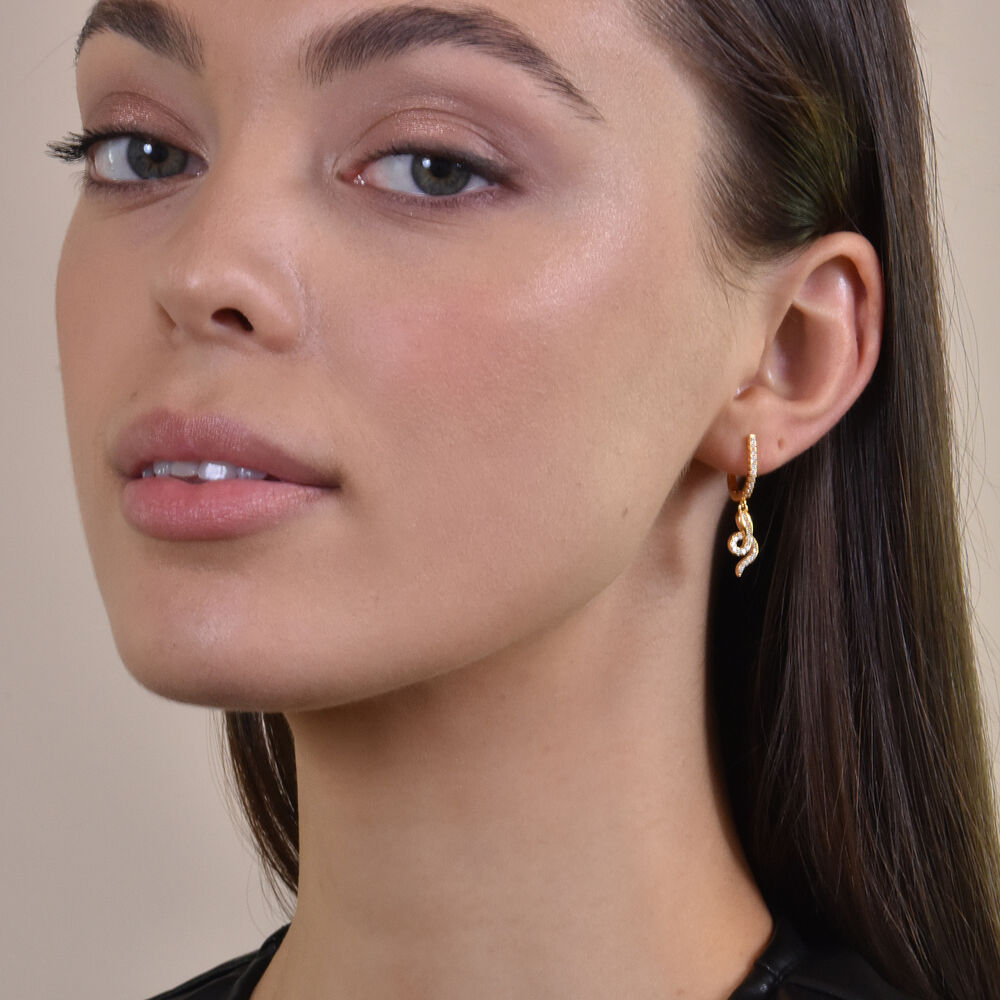 Culturesse Huxley Fine Diamante Serpent Drop Earrings