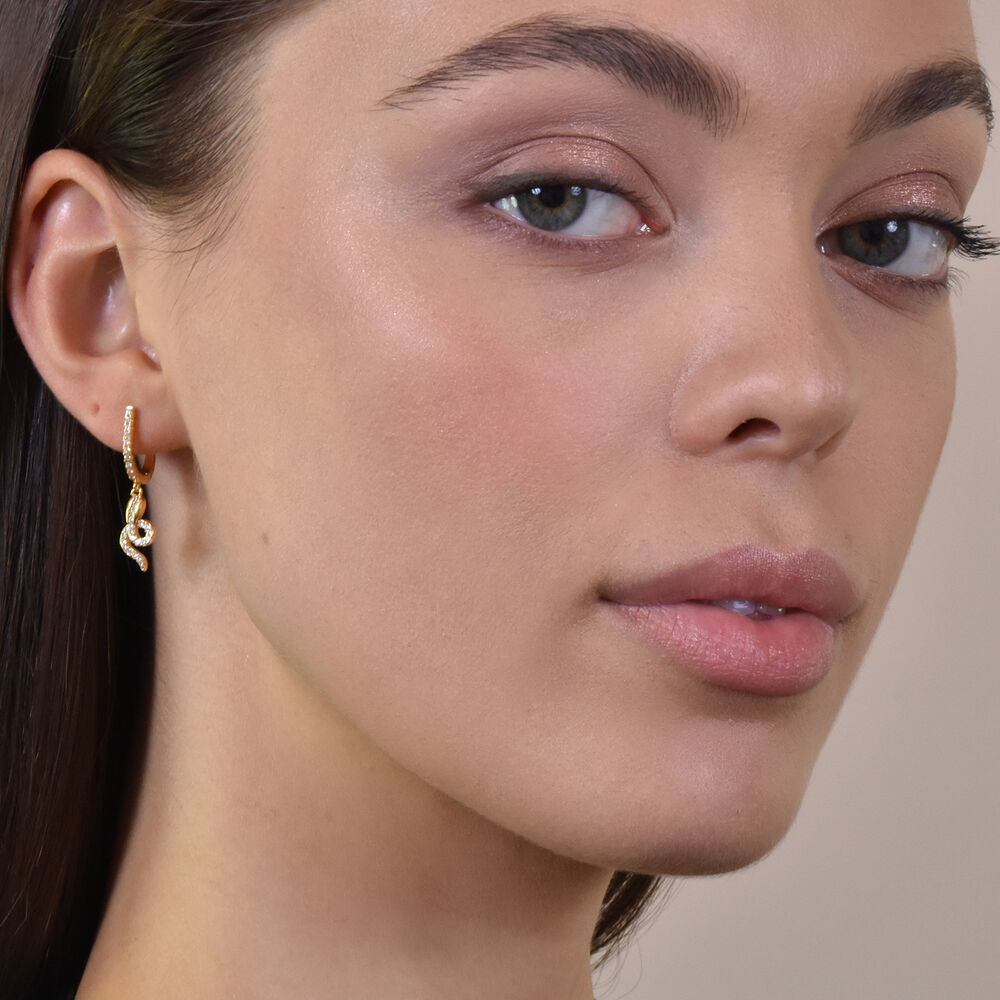 Culturesse Huxley Fine Diamante Serpent Drop Earrings