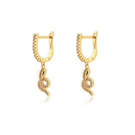 Culturesse Huxley Fine Diamante Serpent Drop Earrings