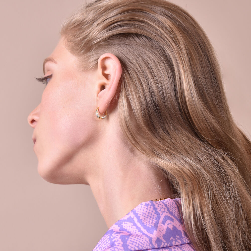 Culturesse Delphi 18K Dainty Shimmer Sleeper Earrings