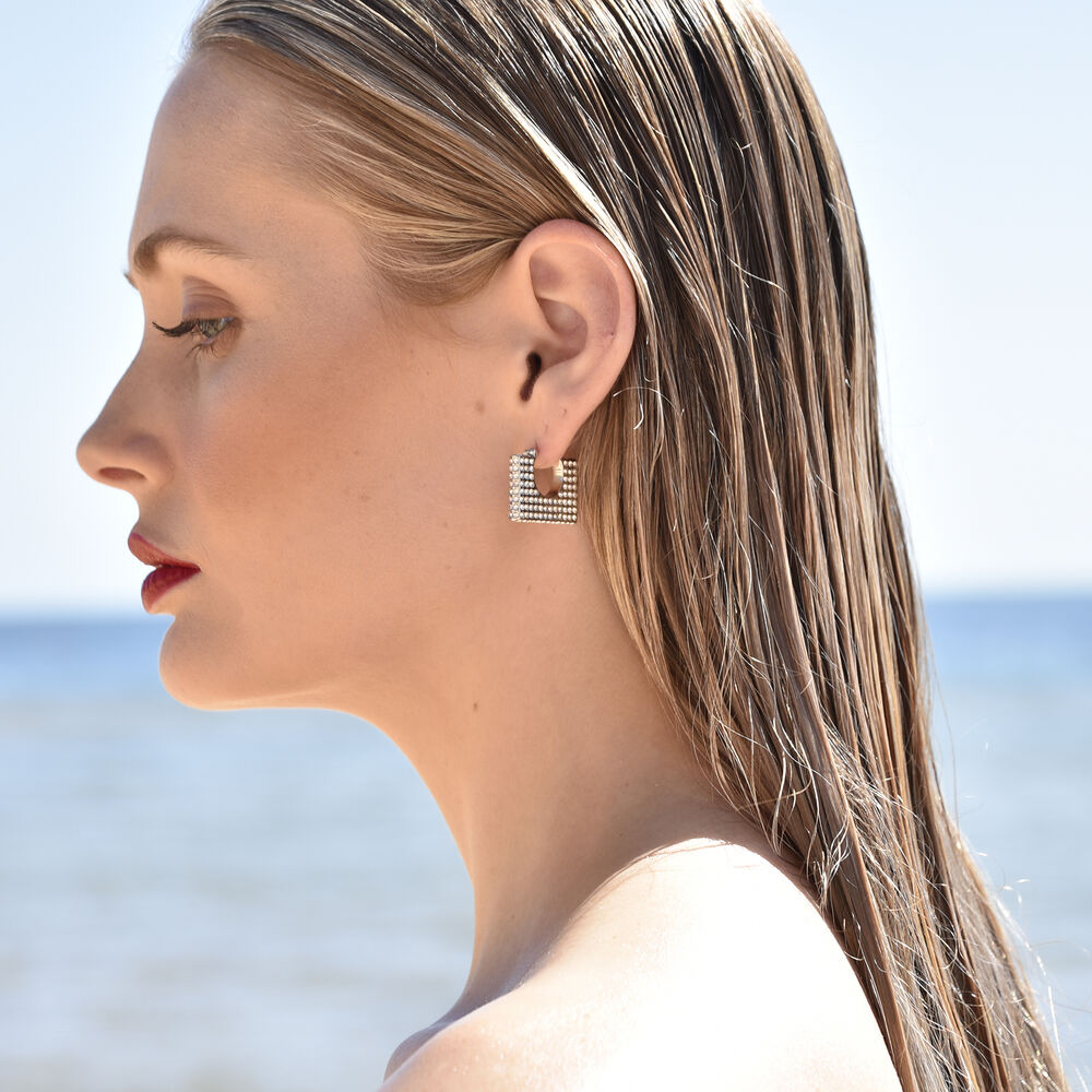 Culturesse Victoire Diamante Baguette Bag Earrings