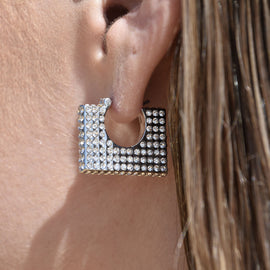 Culturesse Victoire Diamante Baguette Bag Earrings