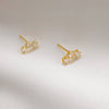 Culturesse Nia Gold Filled Sparkling Stud Earrings