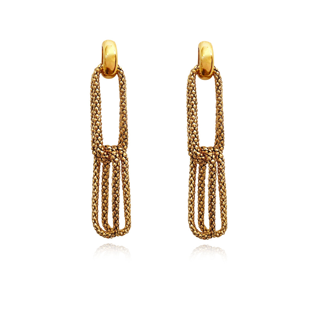 Culturesse Daniella Twin Loop Chain Drop Earrings