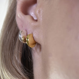 Culturesse Nala Artsy Chic Dainty Crescent Earrings (Silver)