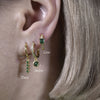 Culturesse Jadie Dainty Zircon Drop Earrings (Emerald Green)