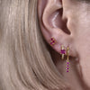 Culturesse Desi Dainty Zirconia Drop Earrings (Fuchsia)