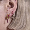 Culturesse Desi Dainty Zirconia Drop Earrings (Fuchsia)