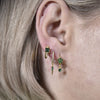 Culturesse Patina Dainty Zircon Floral Hoop Earrings (Emerald Green)