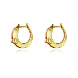 Culturesse Swarna Artisan Dolphin Hoop Earrings (Gold)