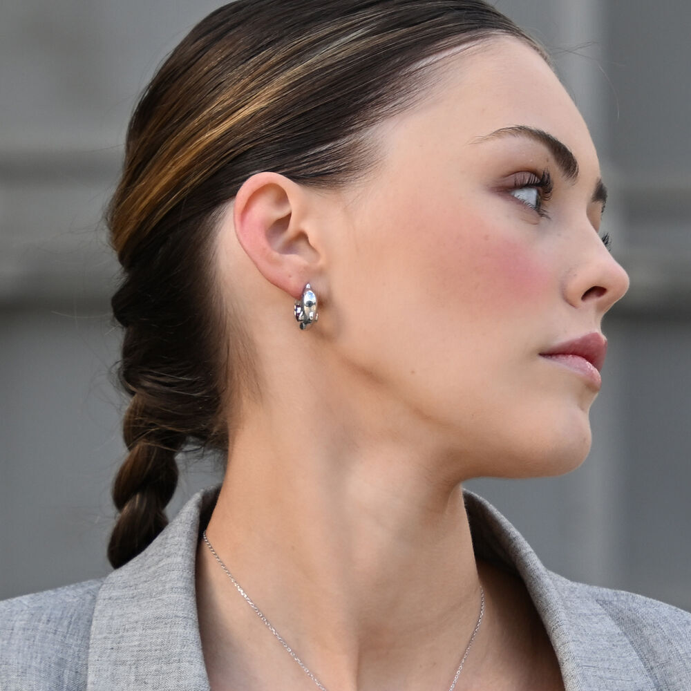 Culturesse Swarna Artisan Dolphin Hoop Earrings (Silver)