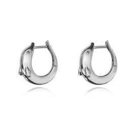 Culturesse Swarna Artisan Dolphin Hoop Earrings (Silver)