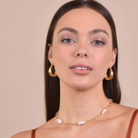 Culturesse Valletta 24K Double Rim Hoop Earrings