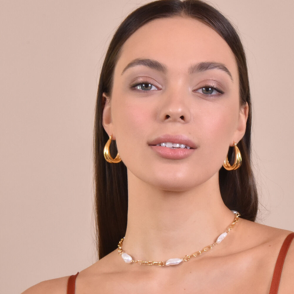 Culturesse Valletta 24K Double Rim Hoop Earrings