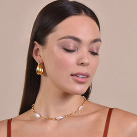 Culturesse Valletta 24K Double Rim Hoop Earrings