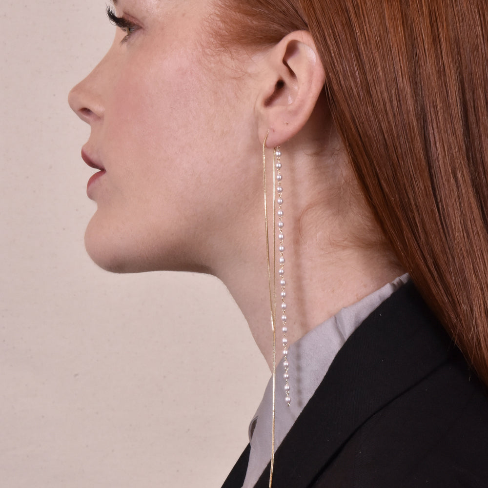 Culturesse Kelsey Fine Double String Earrings