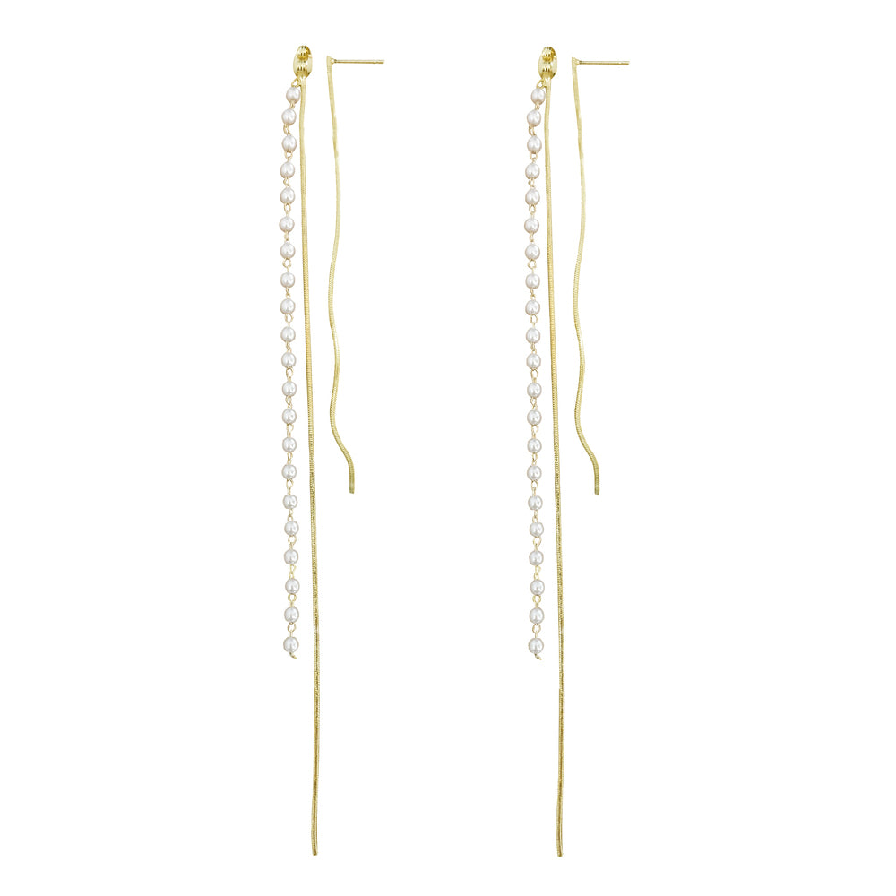 Culturesse Kelsey Fine Double String Earrings