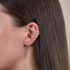 Culturesse Eliana Fine Gold Sun Cuff Earrings