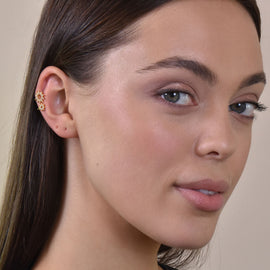 Culturesse Eliana Fine Gold Sun Cuff Earrings