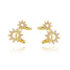 Culturesse Eliana Fine Gold Sun Cuff Earrings