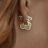 Culturesse Noemie Dual Tone Bear Outlined Earrings