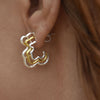Culturesse Noemie Dual Tone Bear Outlined Earrings