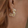 Culturesse Noemie Dual Tone Bear Outlined Earrings