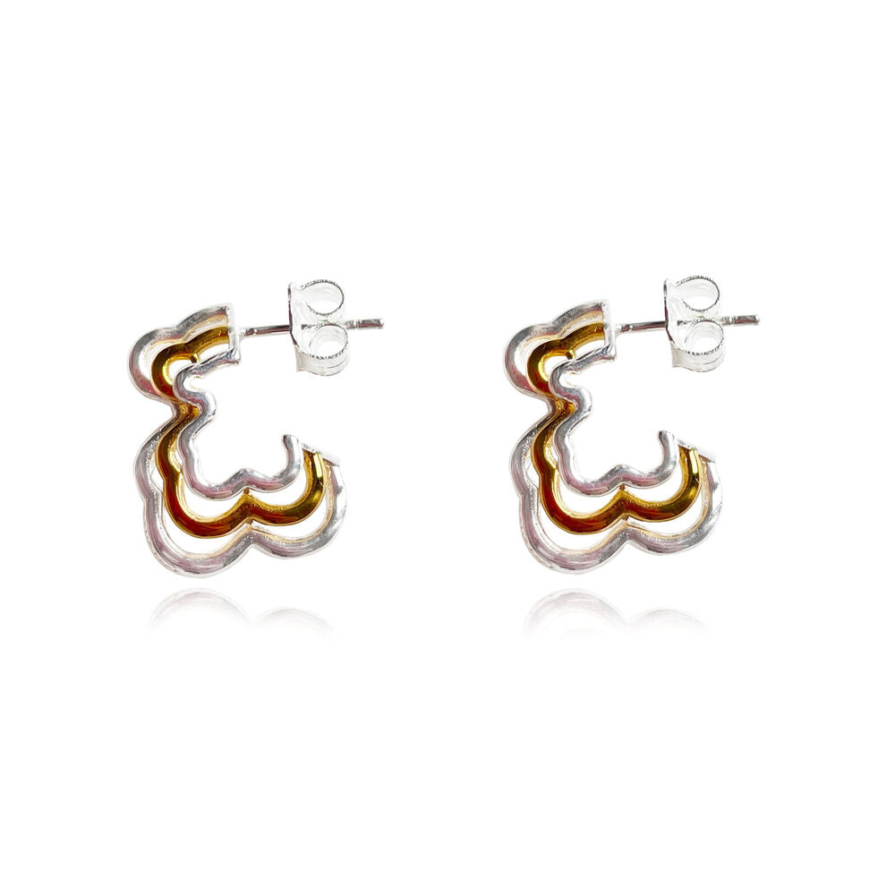Culturesse Noemie Dual Tone Bear Outlined Earrings