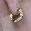 Culturesse Briar Sculptural Sparkle Hoop Earrings (Gold Vermeil)