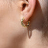 Culturesse Briar Sculptural Sparkle Hoop Earrings (Gold Vermeil)